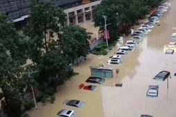 广东逾镇街遭暴雨大暴雨袭击