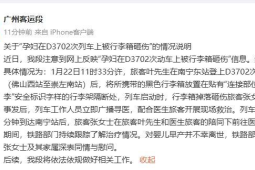孕妇乘坐D次列车被行李箱砸伤广州客运段回应事件经过